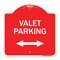 Signmission Valet Parking W/ Bidirectional Arrow, Red & White Aluminum Sign, 18" x 18", RW-1818-22751 A-DES-RW-1818-22751 - alternate 1